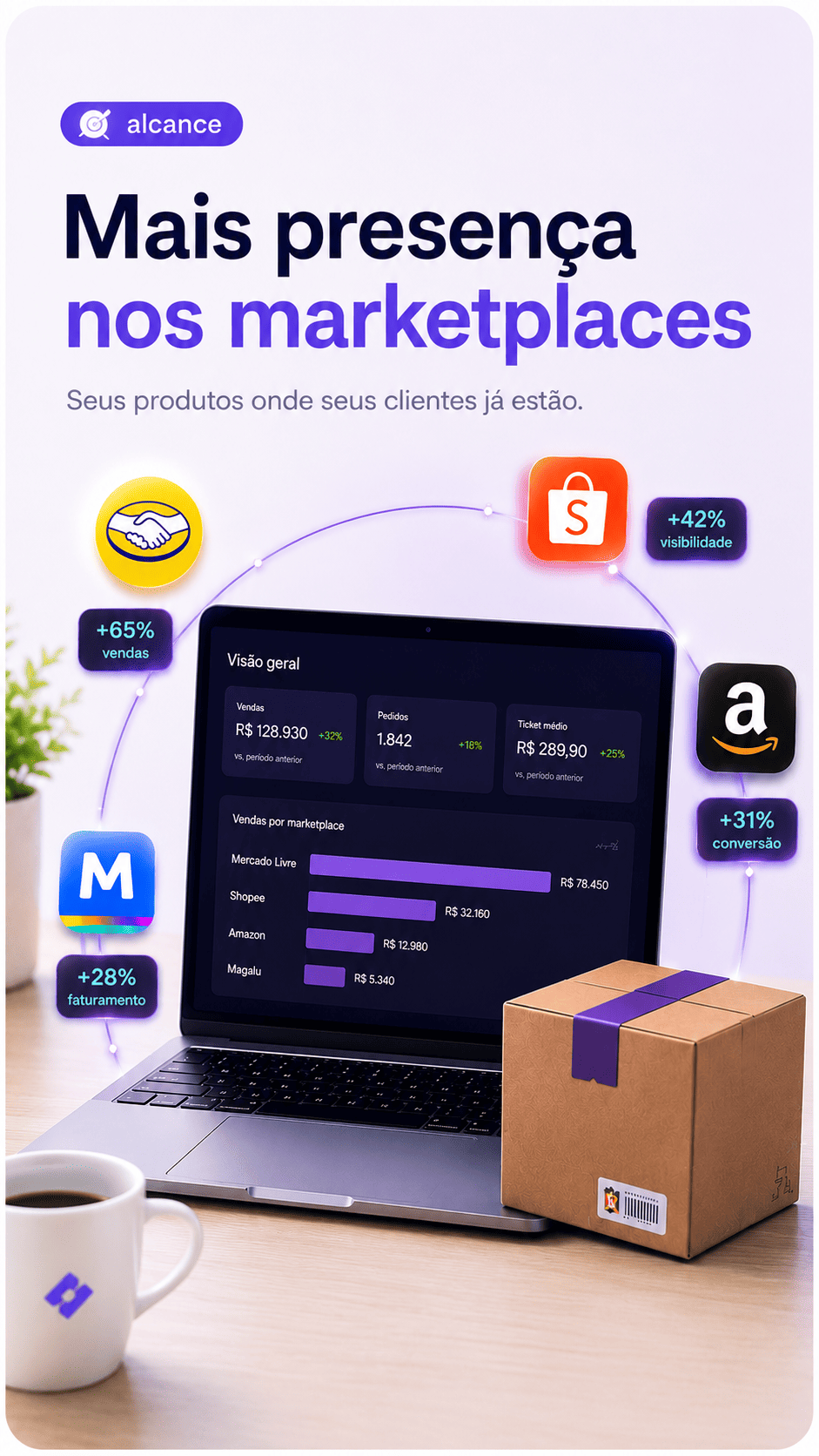 Mais presença nos marketplaces